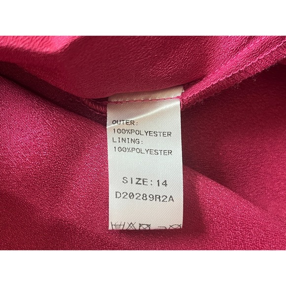 NWT! Fuchsia Pink Satin Wrap Dress By Little Mistress, Spring Wedding! Size. 10 - Picture 5 of 5